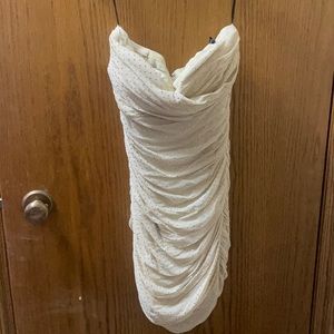 Bebe Gold Strapless cocktail dress